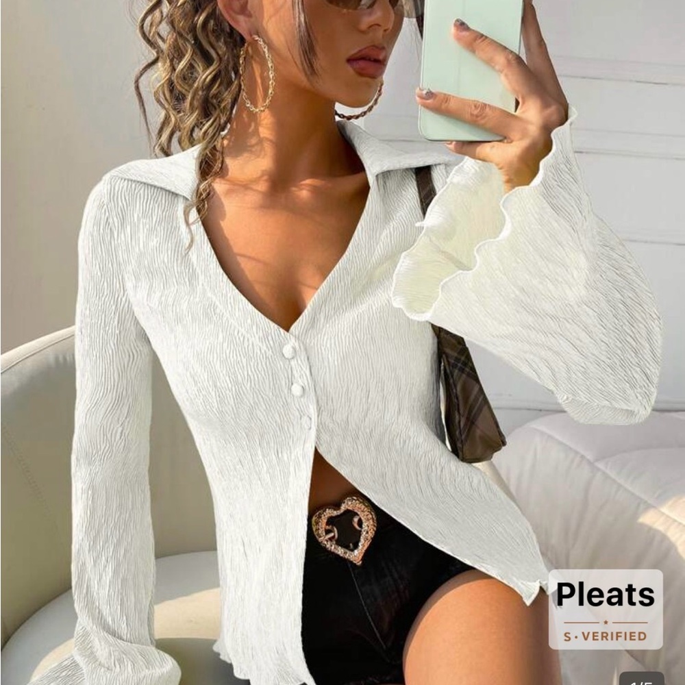 White Button-Up Women's Top